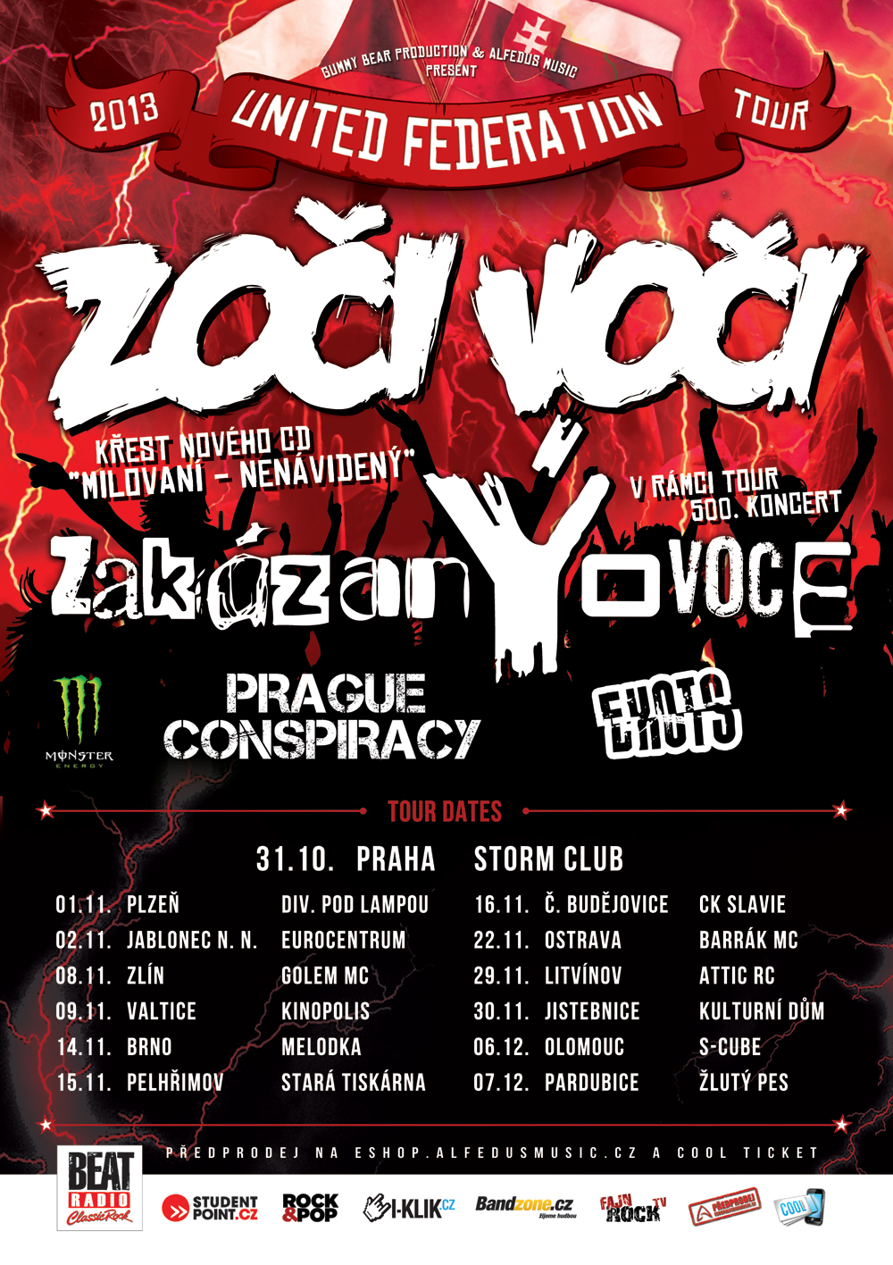 UNITED FEDERATION TOUR 2013: Zoči Voči a zakázanÝovoce na společném turné!