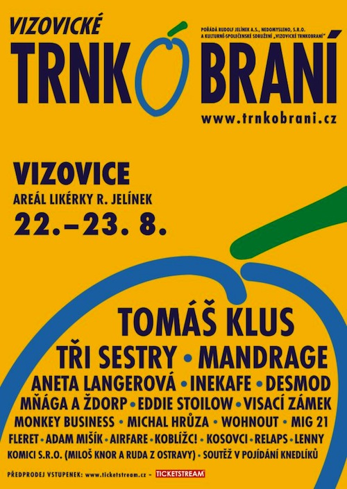 Hudebně-švestkový festival Vizovické Trnkobraní roztančí kapela Kryštof, Tomáš Klus, Mandrage nebo Tři Sestry!