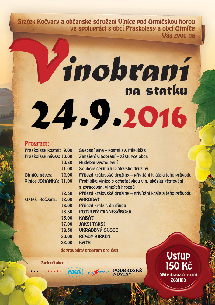 Ready Kirken vystoupí na vinobraní v Kočvarech!