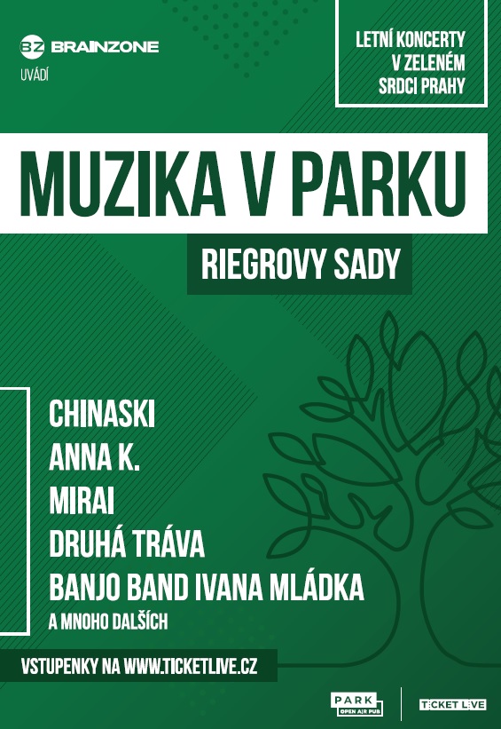 Muzika v parku nabídne živé letní koncerty v Praze. Začne s Chinaski.