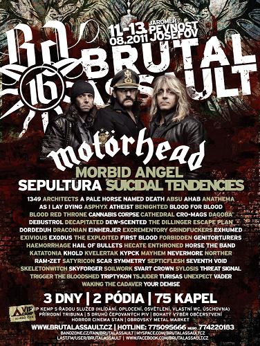 Motörhead vystoupí na Brutal Assault Festivalu ve čtvrtek!