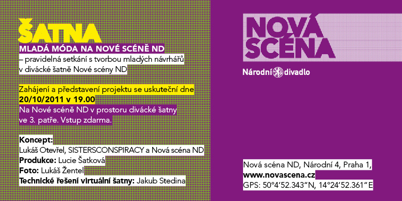 ŠATNA – Prezentace mladé módy na Nové scéně ND